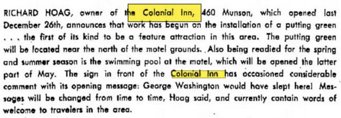 Colonial Inn (Comfort Inn Traverse City) - Mar 31 1964 Article